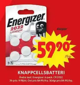 ICA Maxi Energizer knappcells batteri erbjuda