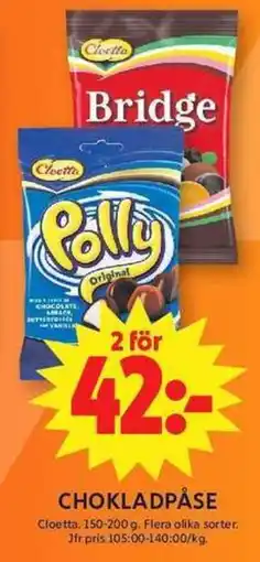 ICA Maxi Cloetta chokladpåse erbjuda