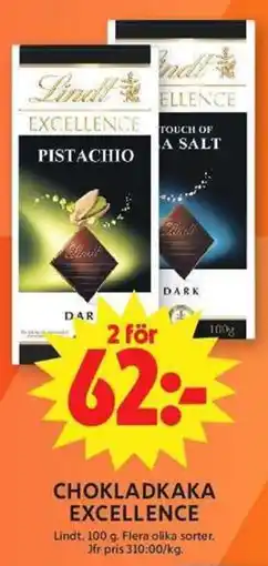 ICA Maxi Lindt chokladkaka excellence erbjuda
