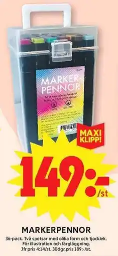 ICA Maxi Markerpennor erbjuda
