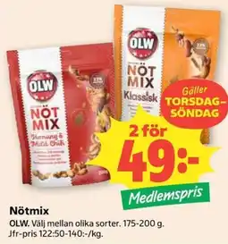 Coop Olw nötmix erbjuda