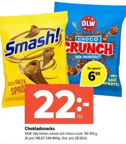 Coop Extra Olw choklad snacks erbjuda