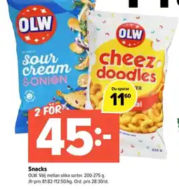 Coop Extra Olw snacks erbjuda