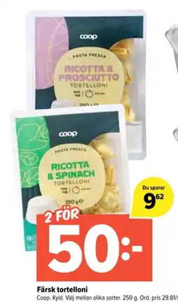 Coop Extra Coop färsk tortelloni erbjuda