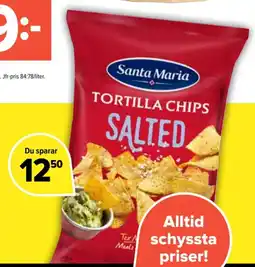 Coop Extra Santa Maria tortilla chips salted erbjuda
