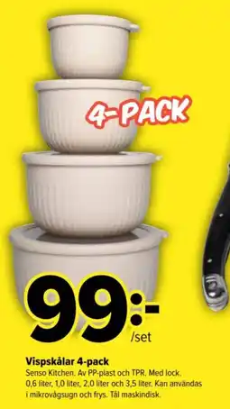 Coop Extra Senso Kitchen Vispskålar 4-pack erbjuda