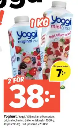 Coop Extra Yoggi yoghurt erbjuda