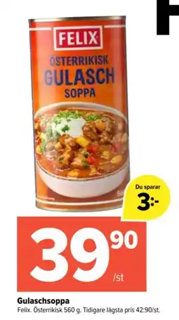 Coop Extra Felix Gulaschsoppa erbjuda