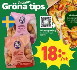 Coop Potatisgratäng med chèvre och paprika erbjuda