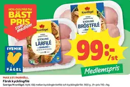 Coop Kronfågel kycklingbröstfilé erbjuda