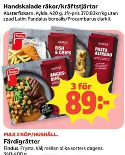Coop Findus färdigrätter erbjuda