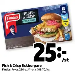 Coop Findus fish & crisp fiskburgare erbjuda