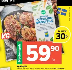 Coop Extra Coop kycklingfilé erbjuda