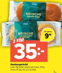 Coop Extra Coop hamburgerbröd erbjuda