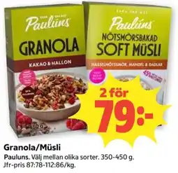 Coop Pauluns granola/müsli erbjuda