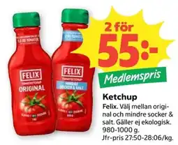 Coop Felix Ketchup erbjuda
