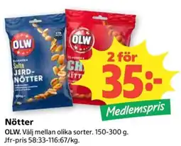 Coop Olw nötter erbjuda