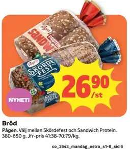 Coop Pågen bröd erbjuda