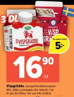 Coop Extra Arla vispgrädde erbjuda