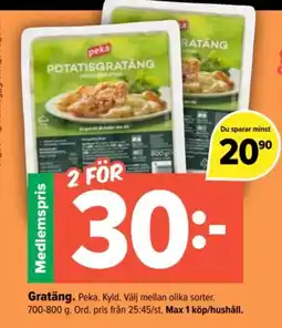 Coop Extra Peka gratäng erbjuda