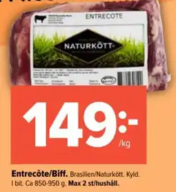 Coop Extra Naturkott entrecote erbjuda