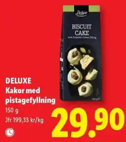Lidl Deluxe kakor med pistagefyllning erbjuda