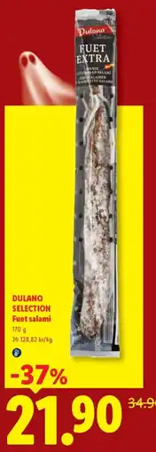 Lidl Dulano selection Fuet salami erbjuda