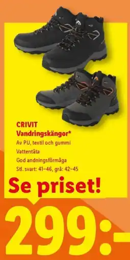 Lidl Crivit vandringskängor erbjuda