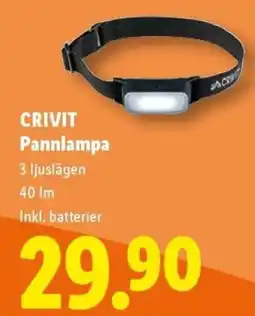 Lidl Crivit pannlampa erbjuda