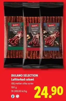 Lidl Dulano selection lufttorkad salami erbjuda