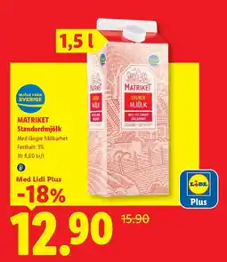 Lidl Matriket standardmjölk erbjuda