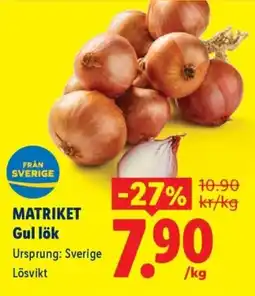 Lidl Matriket gul lök erbjuda