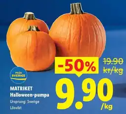 Lidl Matriket halloween-pumpa erbjuda