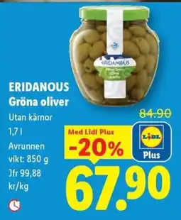 Lidl Eridanous gröna oliver erbjuda