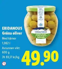 Lidl Eridanous gröna oliver erbjuda