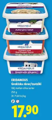 Lidl Eridanous grekiska röror/tzatziki erbjuda