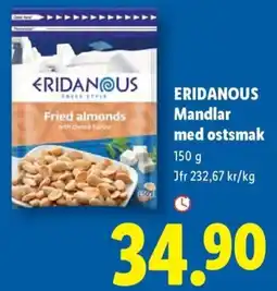 Lidl Eridanous mandlar med ostsmak erbjuda
