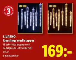 Lidl Livarno ljusslinga med istappar erbjuda