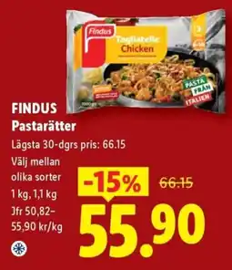 Lidl Findus pastarätter erbjuda