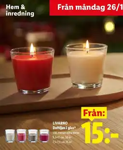 Lidl Livarano doftljus i glas erbjuda