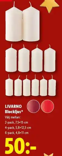 Lidl Livarono blockljus erbjuda