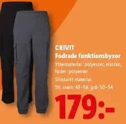 Lidl Crivit fodrade funktionsbyxor erbjuda