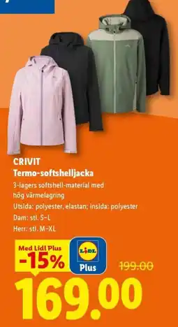 Lidl Crivit termo-softshelljacka erbjuda