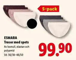Lidl Esmara trosor med spets erbjuda