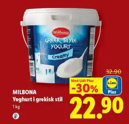 Lidl Milbona Yoghurt i grekisk stil erbjuda
