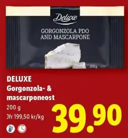 Lidl Deluxe gorgonzola- & mascarponeost erbjuda