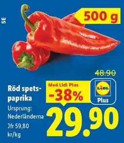 Lidl Lidl Röd spets-paprika erbjuda