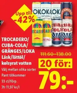 Lidl Trocadero/Cuba-Cola/Gränges/Loka erbjuda