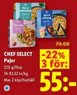 Lidl Chef select pajar erbjuda
