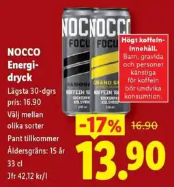 Lidl Nocco energidryck erbjuda